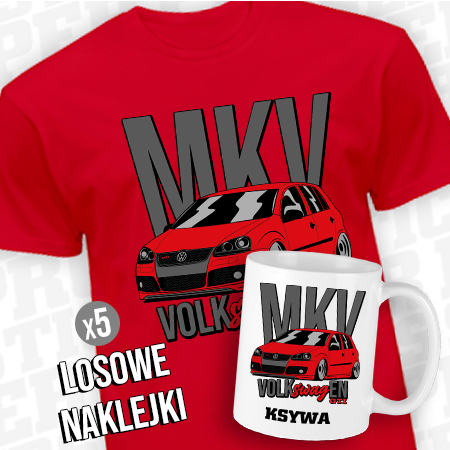 ZESTAW VW GOLF 5 - Koszulka + Kubek + naklejki